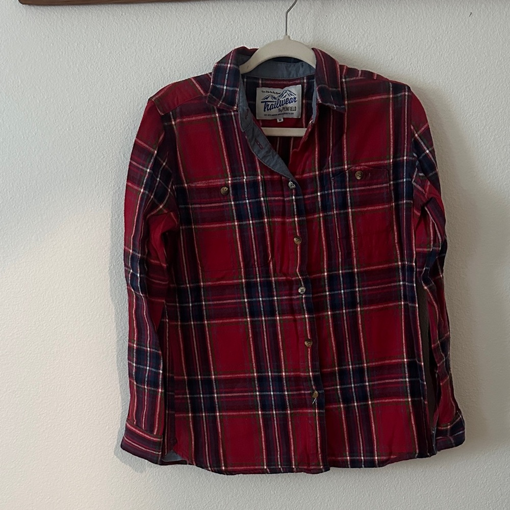 Penfield Red and Blue Plaid Button Down Shirt